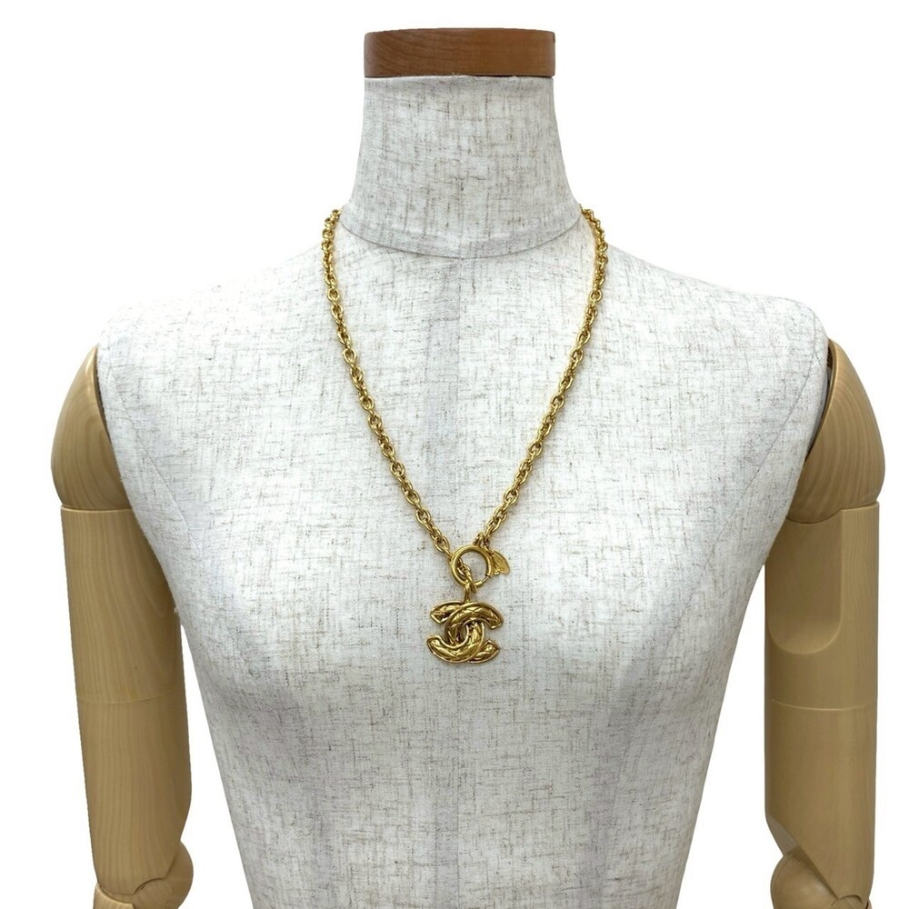 CHANEL Vintage Gold Logo Necklace - Picture 1 of 4